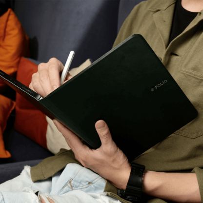 SwitchEasy CoverBuddy Folio Lite - кожен кейс с поставка и отделение за Apple Pencil 2 за iPad Pro 11 (2020) (тъмнозелен) 5