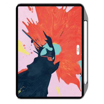 SwitchEasy CoverBuddy Case - поликарбонатов кейс (с отделение за Apple Pencil 2) за iPad Pro 12.9 (2018) (съвместим с Apple Smart Keyboard, Smart Folio) (тъмносив) 2