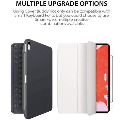 SwitchEasy CoverBuddy Case - поликарбонатов кейс (с отделение за Apple Pencil 2) за iPad Pro 12.9 (2018) (съвместим с Apple Smart Keyboard, Smart Folio) (черен) 3