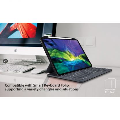 SwitchEasy CoverBuddy Case - поликарбонатов кейс (с отделение за Apple Pencil 2) за iPad Pro 11 (2020) (съвместим с Apple Smart Keyboard, Magic Keyboard, Smart Folio) (черен) 7