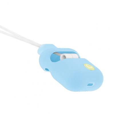 SwitchEasy ColorBuddy AirPods Case - силиконов калъф с лента за врата за Apple Airpods и Apple Airpods 2 with Wireless Charging Case (светлосин) 3