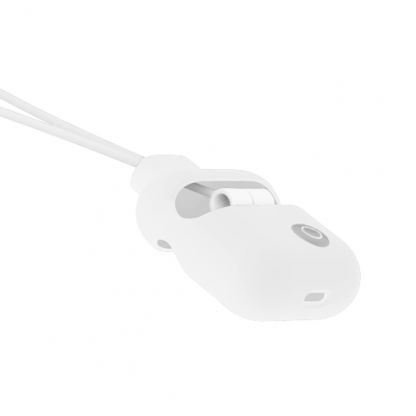 SwitchEasy ColorBuddy AirPods Case - силиконов калъф с лента за врата за Apple Airpods и Apple Airpods 2 with Wireless Charging Case (бял)  2