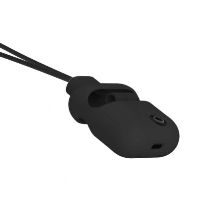 SwitchEasy ColorBuddy AirPods Case - силиконов калъф с лента за врата за Apple Airpods и Apple Airpods 2 with Wireless Charging Case (черен)  3