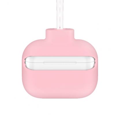 SwitchEasy ColorBuddy AirPods Pro Case - силиконов калъф с лента за врата за Apple Airpods Pro (розов)  2