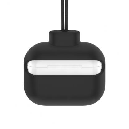 SwitchEasy ColorBuddy AirPods Pro Case - силиконов калъф с лента за врата за Apple Airpods Pro (черен)  2
