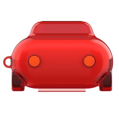 SwitchEasy MoveBuddy AirPods Case - силиконов калъф за Apple Airpods и Apple Airpods 2 with Wireless Charging Case (червен-прозрачен)  3