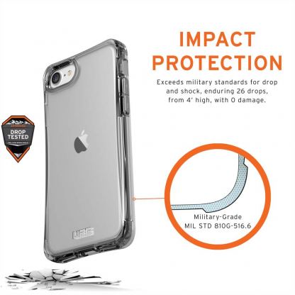 Urban Armor Gear Plyo Case - удароустойчив хибриден кейс за iPhone SE (2020), iPhone 8, iPhone 7 (прозрачен) 5