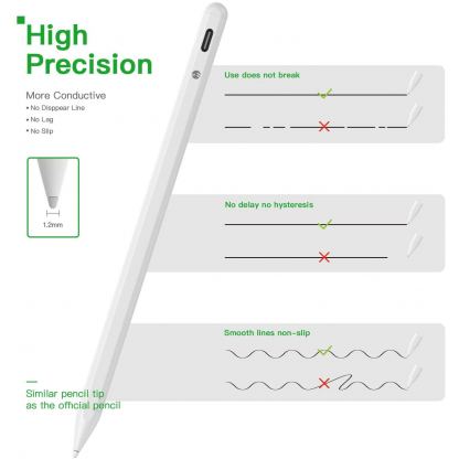 SwitchEasy EasyPencil Plus - алуминиева професионална писалка за iPad Pro (модели 2018-2020) (бял) 8