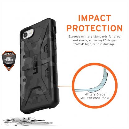Urban Armor Gear Pathfinder - удароустойчив хибриден кейс за iPhone SE (2020), iPhone 8, iPhone 7 (черен-камуфлаж) 4