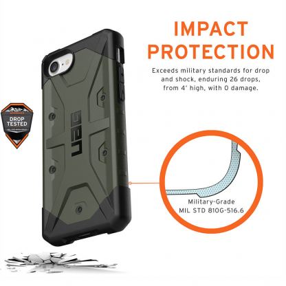 Urban Armor Gear Pathfinder - удароустойчив хибриден кейс за iPhone SE (2020) (зелен) 4