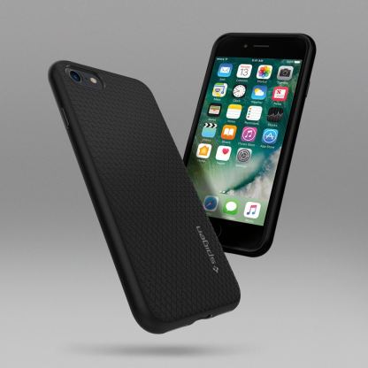 Spigen Liquid Armor Case - качествен термополиуретанов кейс за iPhone SE 2020, iPhone 7, iPhone 8 (черен) 6