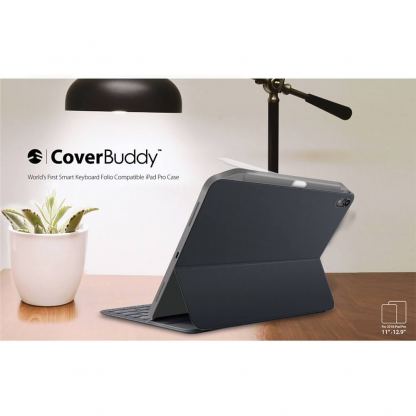 SwitchEasy CoverBuddy Case - поликарбонатов кейс (с отделение за Apple Pencil 2) за iPad Pro 11 (2018) (съвместим с Apple Smart Keyboard, Magic Keyboard, Smart Folio) (бял) 10