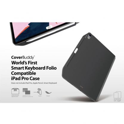 SwitchEasy CoverBuddy Case - поликарбонатов кейс (с отделение за Apple Pencil 2) за iPad Pro 11 (2018) (съвместим с Apple Smart Keyboard, Magic Keyboard, Smart Folio) (черен) 2