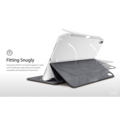 SwitchEasy CoverBuddy Case - поликарбонатов кейс (с отделение за Apple Pencil 2) за iPad Pro 11 (2018) (съвместим с Apple Smart Keyboard, Magic Keyboard, Smart Folio) (черен) 4