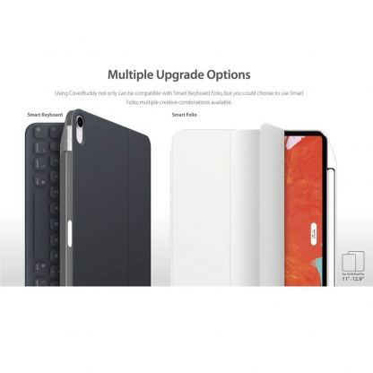 SwitchEasy CoverBuddy Case - поликарбонатов кейс (с отделение за Apple Pencil 2) за iPad Pro 11 (2018) (съвместим с Apple Smart Keyboard, Magic Keyboard, Smart Folio) (черен) 7