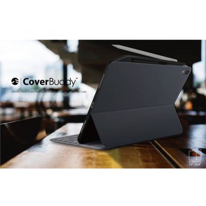 SwitchEasy CoverBuddy Case - поликарбонатов кейс (с отделение за Apple Pencil 2) за iPad Pro 11 (2018) (съвместим с Apple Smart Keyboard, Magic Keyboard, Smart Folio) (черен) 9