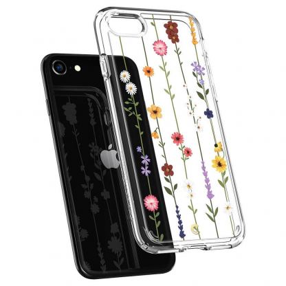 Spigen Ciel Flower Garden Case - дизайнерски удароустойчив кейс за iPhone SE (2020), iPhone 8, iPhone 7 (прозрачен) 3