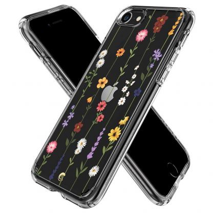 Spigen Ciel Flower Garden Case - дизайнерски удароустойчив кейс за iPhone SE (2020), iPhone 8, iPhone 7 (прозрачен) 4
