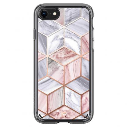 Spigen Ciel Cyrill Etoile Pink Marble Case - дизайнерски удароустойчив кейс за iPhone SE (2020), iPhone 8, iPhone 7 (прозрачен) 3