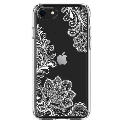 Spigen Ciel White Mandala Case - дизайнерски удароустойчив кейс за iPhone SE (2020), iPhone 8, iPhone 7 (прозрачен) 2