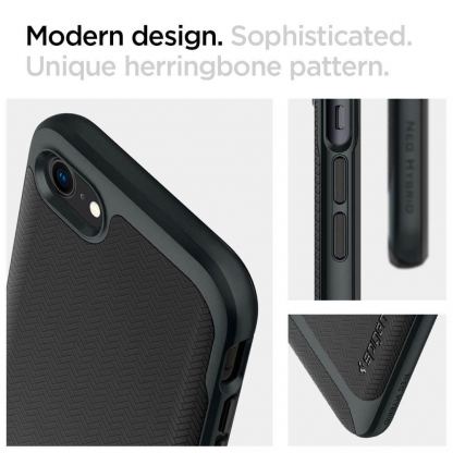 Spigen Neo Hybrid Case - хибриден кейс с висока степен на защита за iPhone SE (2020), iPhone 8, iPhone 7 (тъмносив) 3