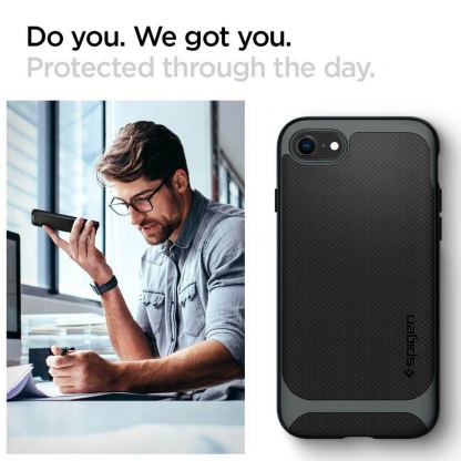 Spigen Neo Hybrid Case - хибриден кейс с висока степен на защита за iPhone SE (2020), iPhone 8, iPhone 7 (тъмносив) 4