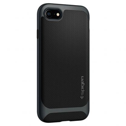 Spigen Neo Hybrid Case - хибриден кейс с висока степен на защита за iPhone SE (2020), iPhone 8, iPhone 7 (тъмносив) 11