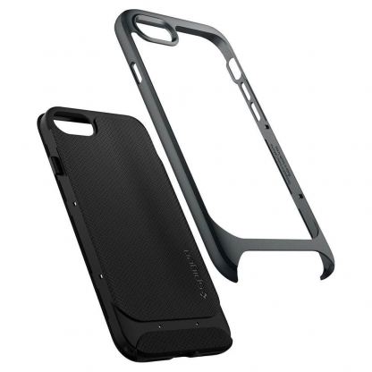 Spigen Neo Hybrid Case - хибриден кейс с висока степен на защита за iPhone SE (2020), iPhone 8, iPhone 7 (тъмносив) 13