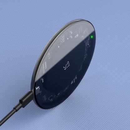 Baseus Simple Wireless Charger (WXJK-BA02) - поставка (пад) за безжично зареждане с технология за бързо зареждане за Qi съвместими устройства (черен) 5