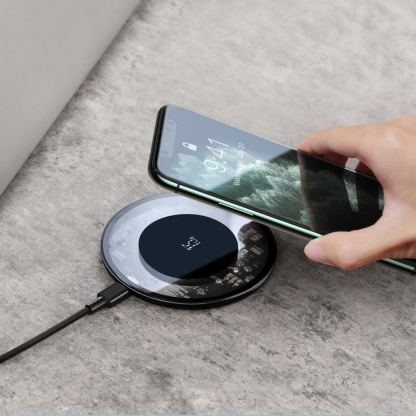 Baseus Simple Wireless Charger (WXJK-BA02) - поставка (пад) за безжично зареждане с технология за бързо зареждане за Qi съвместими устройства (черен) 8