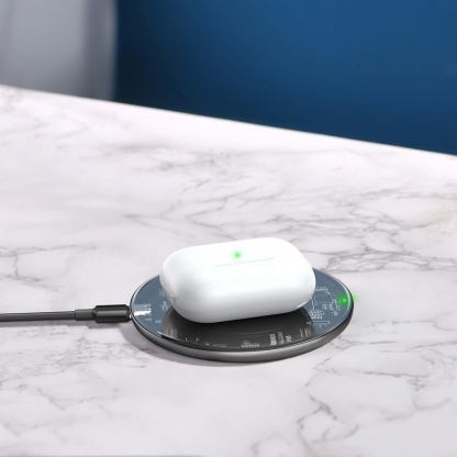 Baseus Simple Wireless Charger (WXJK-BA02) - поставка (пад) за безжично зареждане с технология за бързо зареждане за Qi съвместими устройства (черен) 9