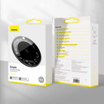 Baseus Simple Wireless Charger (WXJK-BA02) - поставка (пад) за безжично зареждане с технология за бързо зареждане за Qi съвместими устройства (черен) 13