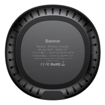 Baseus UFO Desktop Wireless Charger (WXFD-01) - поставка (пад) за безжично зареждане с технология за бързо зареждане за Qi съвместими устройства (черен) 4