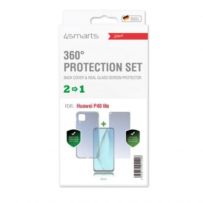 4smarts 360° Protection Set - тънък силиконов кейс и стъклено защитно покритие за дисплея на Huawei P40 Lite (прозрачен) 2