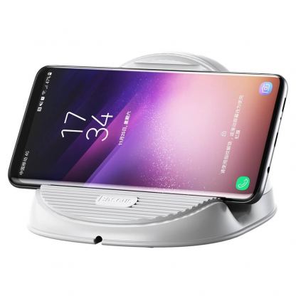 Baseus Horizontal Desktop Wireless Charger (WXHSG-02) - поставка (пад) за безжично зареждане с технология за бързо зареждане за Qi съвместими устройства (бял) 3