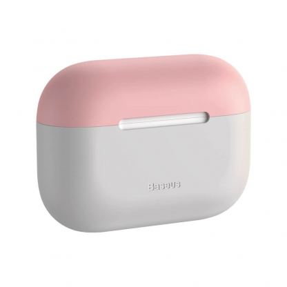 Baseus Super Thin Silica Gel Case - силиконов калъф за Apple Airpods Pro (сив-розов) 3