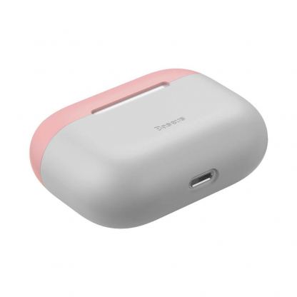Baseus Super Thin Silica Gel Case - силиконов калъф за Apple Airpods Pro (сив-розов) 5