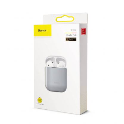 Baseus Super Thin Silica Gel Case - силиконов калъф за Apple Airpods & Apple Airpods 2 (сив) 7