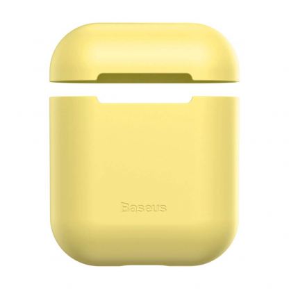 Baseus Super Thin Silica Gel Case - силиконов калъф за Apple Airpods & Apple Airpods 2 (жълт) 2