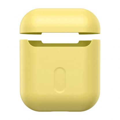Baseus Super Thin Silica Gel Case - силиконов калъф за Apple Airpods & Apple Airpods 2 (жълт) 3