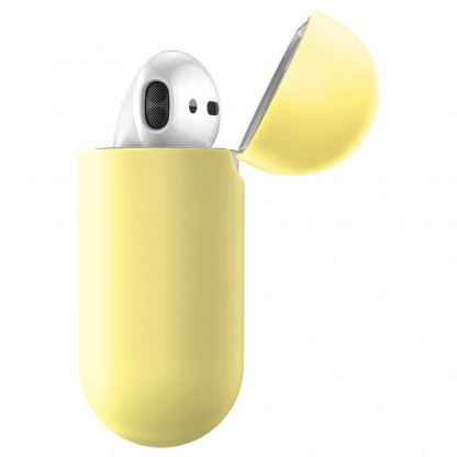 Baseus Super Thin Silica Gel Case - силиконов калъф за Apple Airpods & Apple Airpods 2 (жълт) 4