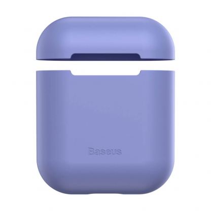 Baseus Super Thin Silica Gel Case - силиконов калъф за Apple Airpods & Apple Airpods 2 (лилав) 2