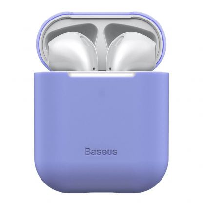 Baseus Super Thin Silica Gel Case - силиконов калъф за Apple Airpods & Apple Airpods 2 (лилав) 5