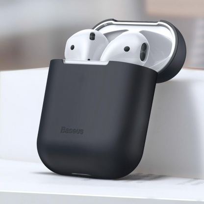 Baseus Super Thin Silica Gel Case - силиконов калъф за Apple Airpods & Apple Airpods 2 (черен) 9