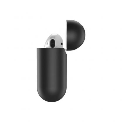 Baseus Lets Go Silica Gel Case - силиконов калъф с карабинер за Apple Airpods & Apple Airpods 2 (черен) 4
