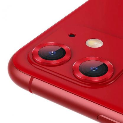 Baseus Alloy Protection Ring Lens Film - предпазни стъклени лещи за камерата на iPhone 11 (червен) 3