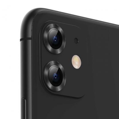 Baseus Alloy Protection Ring Lens Film - предпазни стъклени лещи за камерата на iPhone 11 (черен) 2