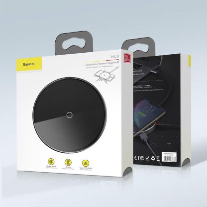 Baseus USB-C Circular Mirror Wireless Charger Hub (WXJMY-0G) - мултифункционален хъб за свързване на допълнителна периферия за устройства с USB-C и пад за безжично зареждане (тъмносив) 10