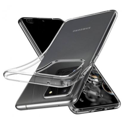 Spigen Crystal Flex Case - тънък качествен силиконов (TPU) калъф за Samsung Galaxy S20 Ultra (прозрачен)  5