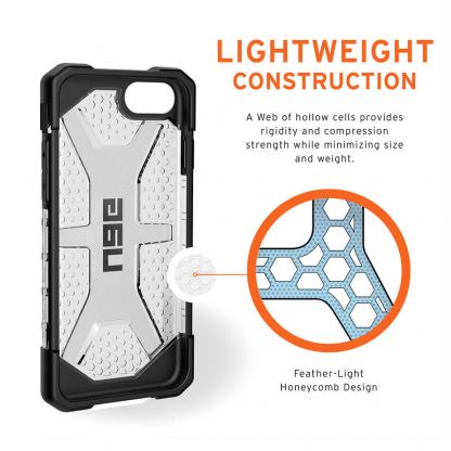 Urban Armor Gear Plasma Case - удароустойчив хибриден кейс за iPhone SE (2020), iPhone 8, iPhone 7, iPhone 6S, iPhone 6 (прозрачен) 5